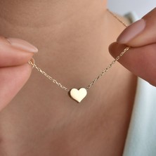Nox Jewelry 14 Ayar Altın Kaplama Minimal Kalp Kolye - CN00107