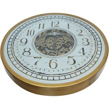 Skygo Çarklı Duvar Saati Sarıoksit Akar Mekanizmalı Dekoratif Hediyelik