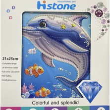 Elegantshop 5d Yapışan Boncuk Goblen Mozaik Tablo Pano 21*25 cm Yunus