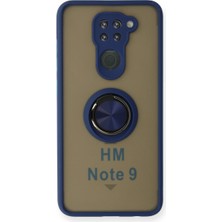 LTG Nova Redmi Note 9 Kılıf Montreal Yüzüklü Silikon Kapak - Lacivert