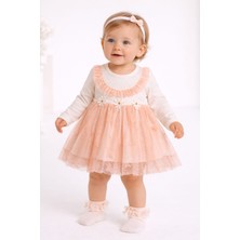 love Tüllü Yavruağzı Renk Kız Bebek Elbise