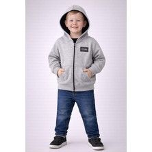 love 3 Iplik Şardonlu Fermuarlı Kapşonlu Ceket