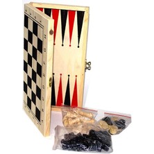 Skygo Ahşap Tavla Satranç Hobi Oyun Seti