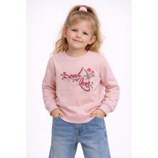 love Yuvarlak Yaka Şardonlu Kız Çocuk Sweat