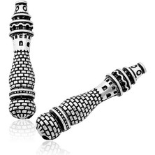 Skygo 925 Ayar Gümüş Minare Desenli Tesbih Imamesi