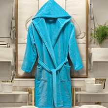 Kadife Kapüşonlu Bornoz %100 Pamuk