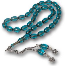 Skygo Gümüş Püsküllü Ateş Kehribar Tesbih