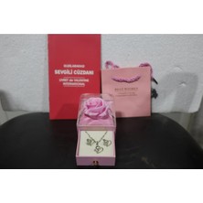 Kumi 925 Ayar Gümüş Kalp İçinde Zirkon Taşlı Kolye Küpe Seti Sevgili Cüzdanı Sevgililer Günü Hediyelik