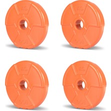 PremiumPort Turuncu Renkli 1 kg Spor Plaka Seti, 4 Parça, Sağlıklı Antrenman Için