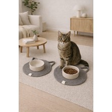 Feyza Design Kedi Paspası 31X31 Cm, Evcil Hayvan Mama Paspası, Kullanışlı ve Temiz