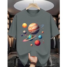 Punix Kids Punıx Kids Özel Seri Gezegenler Baskılı %100 Pamuk Ultra Rahat Yeni Sezon Erkek Çocuk T-Shırt