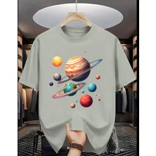 Punix Kids Punıx Kids Özel Seri Gezegenler Baskılı %100 Pamuk Ultra Rahat Yeni Sezon Erkek Çocuk T-Shırt