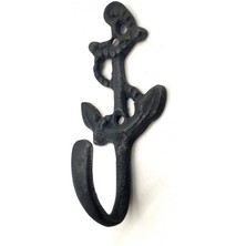 Kuzgun Ticaret Antika Tarz Dekoratif Pirinç Halatlı, Çapa, Denizci, Gemici  Askı - 95X42MM,  Oksit