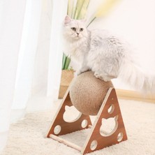 Feyza Design Doğal Ahşap Kedi Tırmalama Topu, Eğlenceli ve Dayanıklı Tasarım