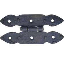 Antika Tarz Dekoratif Pirinç Düğmeli Menteşe - 117X57 Mm, Oksit