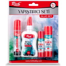 Rich Glue Tutkal Sıvı ve Stick Yapıştırıcı Seti 4lü