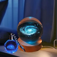 Skygo Toz Bulutu Tasarımlı Renk Değiştiren Cam Küre ve Işıklı Anahtarlık