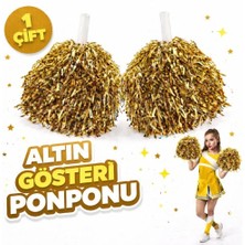 Judge 1 Çift ( 2 Adet ) Altın Renk 23 Nisan 19 Mayıs 29 Ekim Okul Gösteri Ponponları