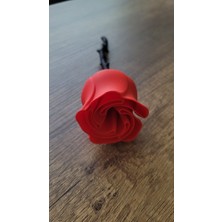 3D Baskı Kırmızı Gül – Solmayan Dekoratif Gül, Siyah Dikenli Sap
