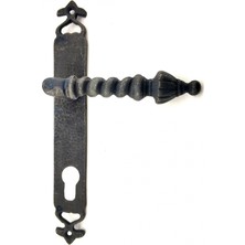 Kuzgun Ticaret Antika Tarz Dekoratif Pirinç Burma Banyo Kapı Kolu - 247X35 Mm, Oksit