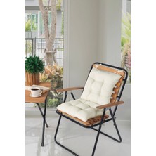 Mossyna 4'lü Pofidik Yıkanabilir Ultra Boncuk Silikon Dolgulu 40X40 cm Sandalye Minderi ve Renk Seçenekli Standart Sandalye Uyumlu Minder