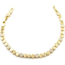 Skygo Taşlı Petek Bileklik - Altın