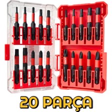 Depomega 20 Parça Bits Uç Hex Torx Ph Pz Set Güçlü Mıknatıs Özel Kutulu