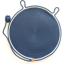 Feyza Design Lacivert Yuvarlak Tırmalama Paspası, Güvenli ve Konforlu Ev Dekoru