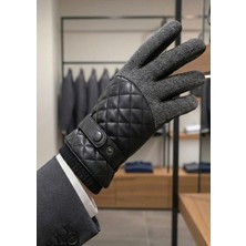 Mollycrush Erkek Kapitone Desenli Deri Eldiven - Premium Rüzgar Geçirmez Tasarım