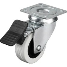 Kuzgun Ticaret 334 - 50X20 mm Çift Bilyalı Tablalı Frenli Teker 4 Adet