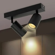 Riolight Modern2 Siyah2 Mutfak2,giyinme Odası2,cafeler2 Için Gün Işiğı Metal 2li Spot(Ampul Dahil)