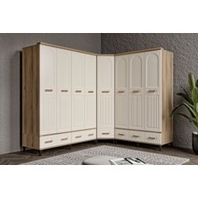 Doressa Hima Walnut Köşe Gardırop