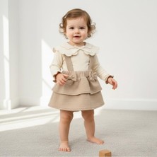 Butik Kız Bebek %100 Pamuklu Salopet Elbise 3-6-9-12 Ay