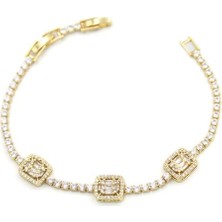 Skygo Baget Taşlı Bileklik - Altın