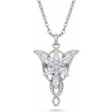 Kumi Gümüş Kaplama Evenstar Akşam Yıldızı Arwen Tasarım Kadın Kolye Zirkon Taşlı Zincirli Fantastik