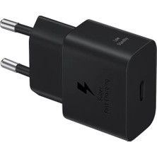 Virnex Samsung EP-T2510N A34 A35 A52 A53 M32 M33 M34 M35 M36 S22 S23 S24 S25 Uyumlu 25W Süper Hızlı Şarj Başlık Siyah