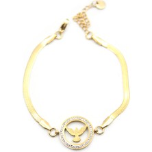 Skygo Taşlı Anka Kuşu Bileklik - Altın