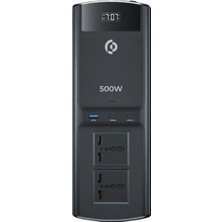 Powerology 500W Çoklu Port Araç Invertörü Usb-C Pd, Siyah