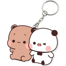 ADA 3D Dudu Bubu Panda Ayıcık Çift Anahtarlık Sevgiliye Özel Hediye Çanta Süsü Charm Sevgililer Günü