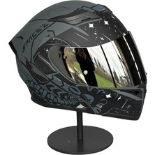 Scharf 902 Çene Açılır Motosiklet Kaskı – Güneş Gözlüklü H2 Grey (Silver Vizörlü)