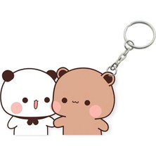 ADA 3D Dudu Bubu Panda Ayıcık Çift Anahtarlık Sevgiliye Özel Hediye Çanta Süsü Charm Sevgililer Günü