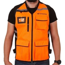 Motosiklet Yelek Reflektif Turuncu Reflektörlü Motorcu Yelek