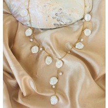 Çelik Zincirli Akrilik Inci Kolye