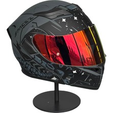 Scharf 902 Çene Açılır Motosiklet Kaskı – Güneş Gözlüklü H2 Grey (Darkred Vizörlü)