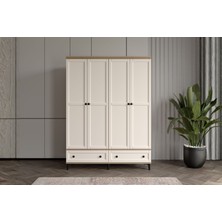 Doressa Duns Walnut 4 Kapılı Gardırop