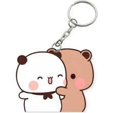 ADA 3D Dudu Bubu Panda Ayıcık Çift Anahtarlık Sevgiliye Özel Hediye Çanta Süsü Charm Sevgililer Günü