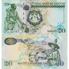 Banknoting Lesotho 20 Maloti 2009 Çil.