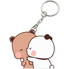 ADA 3D Dudu Bubu Panda Ayıcık Çift Anahtarlık Sevgiliye Özel Hediye Çanta Süsü Charm Sevgililer Günü