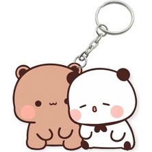 ADA 3D Dudu Bubu Panda Ayıcık Çift Anahtarlık Sevgiliye Özel Hediye Çanta Süsü Charm Sevgililer Günü