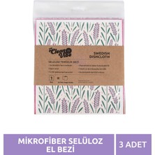 My Clean Vibe 3 Adet Renkli %100 Doğal Selülöz Mikrofiber Temizlik El Bezi Mycleanvıbe